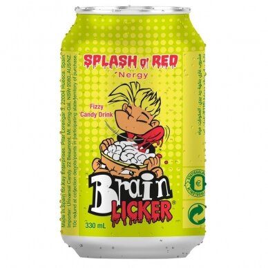 Brain Licker Splash 'o Red braškių skonio gėrimas, 330 ml