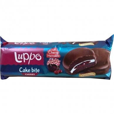 Luppo Cake su puriu kremu ir vyšnių marmeladu šokolade, 184 g