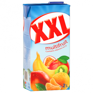 XXL įvairių vaisių sulčių gėrimas, 2 l